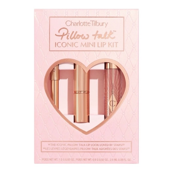 Charlotte Tilbury Pillow Talk Iconic 3 Piece Mini Lip Kit | NEW!!!🩷 - Picture 1 of 11
